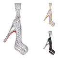MOISSANITE Red Bottom Stiletto Heels Pendant - 14k Gold Vermeil Or 925 Silver - Small 1.25"