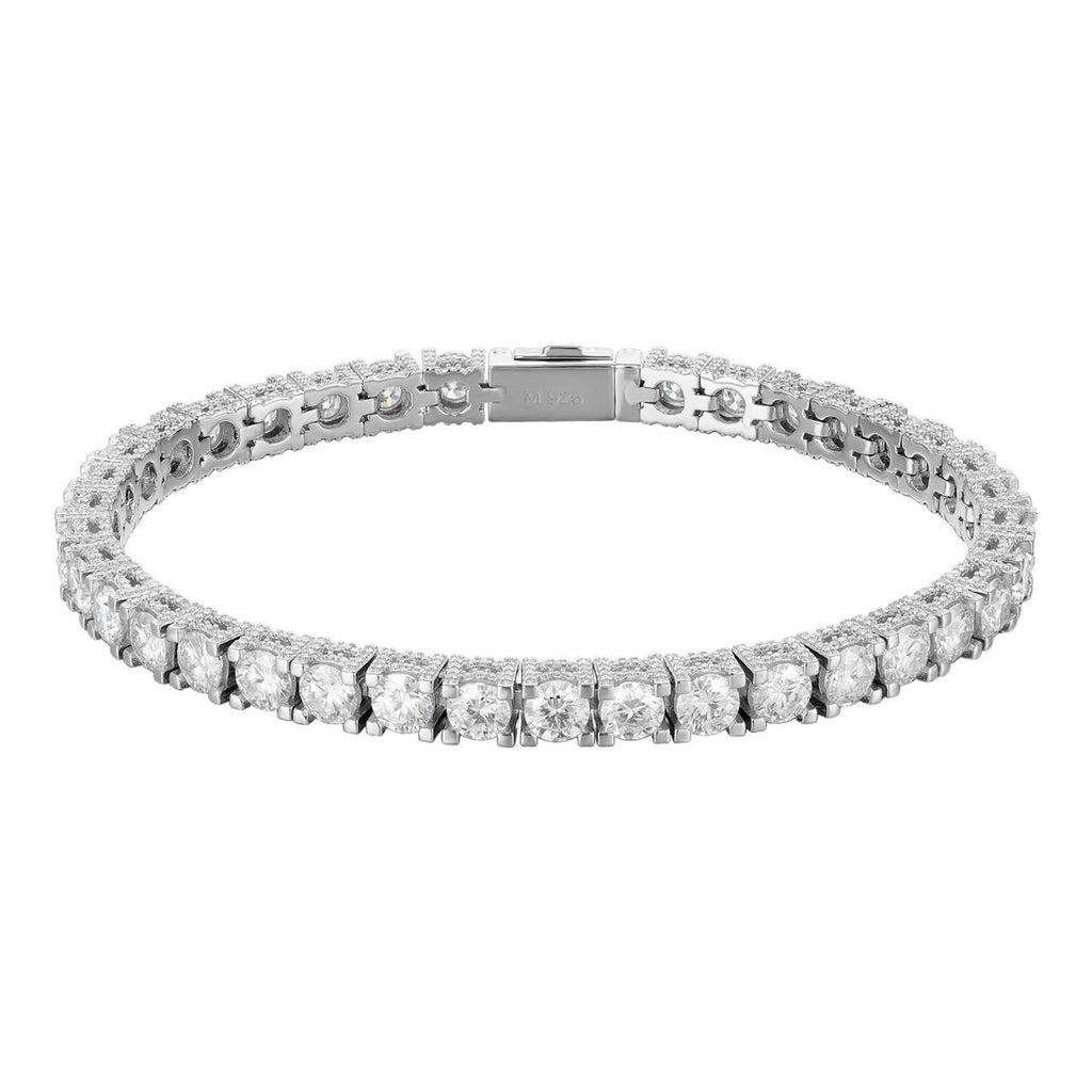 MOISSANITE Reinvented Tennis Bracelet Iced Out On All Sides - 925 Silver - 5mm - 6" - 9"