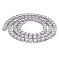 MOISSANITE Reinvented Tennis Chain Necklace Iced Out On All Sides - 925 Silver - 5mm - 14"-28"
