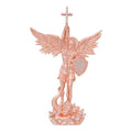 MOISSANITE Saint Michael Slaying Dragon Archangel Pendant - Sandblasted Matte Finish 14k Rose Vermeil 925 Silver - 3 Sizes 1"-3"