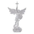 MOISSANITE Saint Michael Slaying Dragon Archangel Pendant - Sandblasted Matte Finish 925 Silver - 3 Sizes 1"-3"