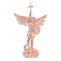 MOISSANITE Saint St Michael Slaying Dragon Archangel Pendant - 14k Rose Vermeil 925 Silver  - 3 Sizes 1"-3"
