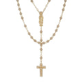 MOISSANITE Sinaloa Cartel Fully Iced Out Rosary Beads Necklace - 14k Gold Vermeil 925 Silver - 6mm - 30"