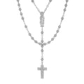 MOISSANITE Sinaloa Cartel Fully Iced Out Rosary Beads Necklace - 925 Silver - 6mm - 30"