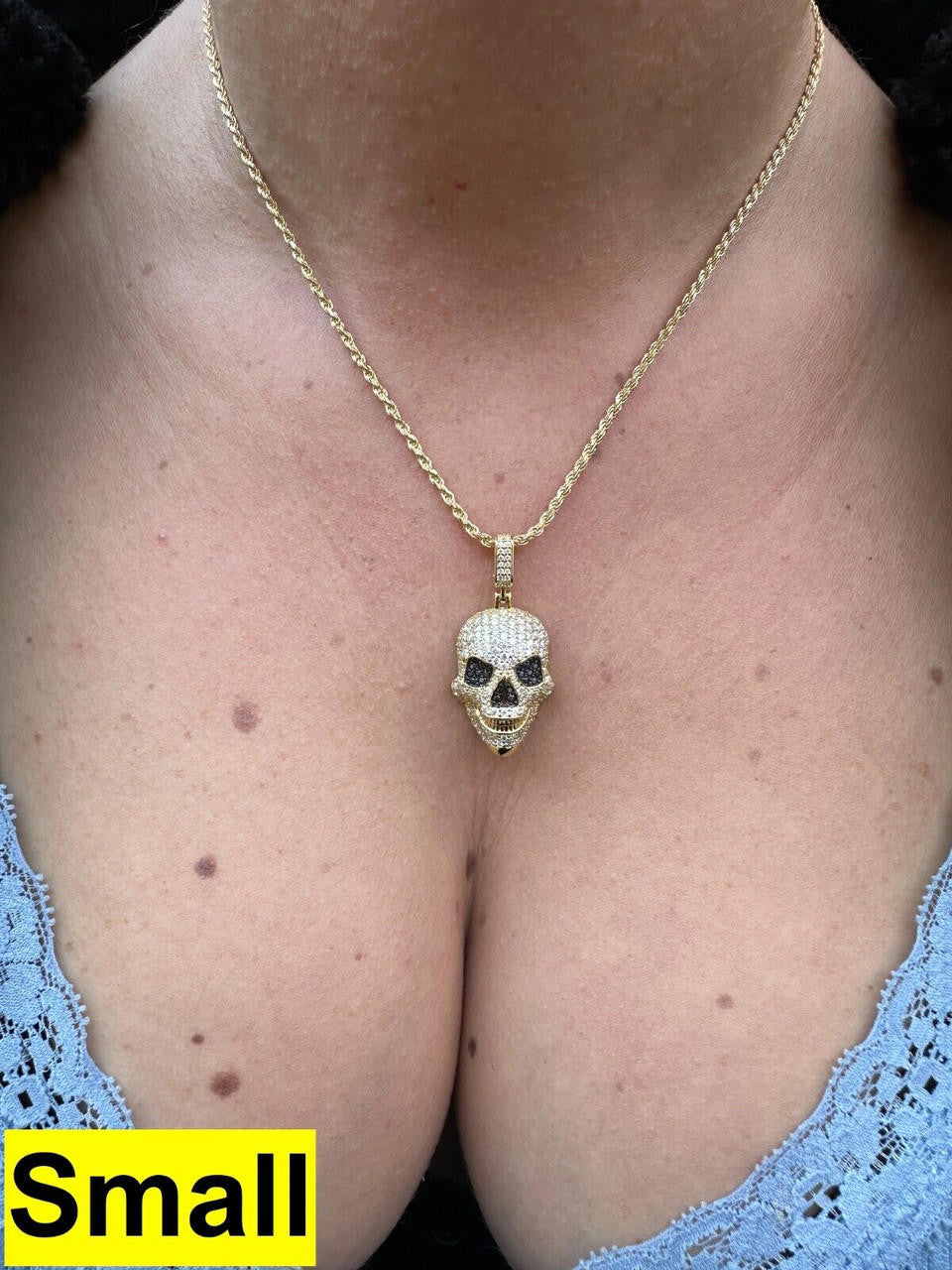 MOISSANITE 3D Skull Iced Out Pendant - 14k Gold Vermeil 925 Silver - 3 Sizes 1.5"-3.5"