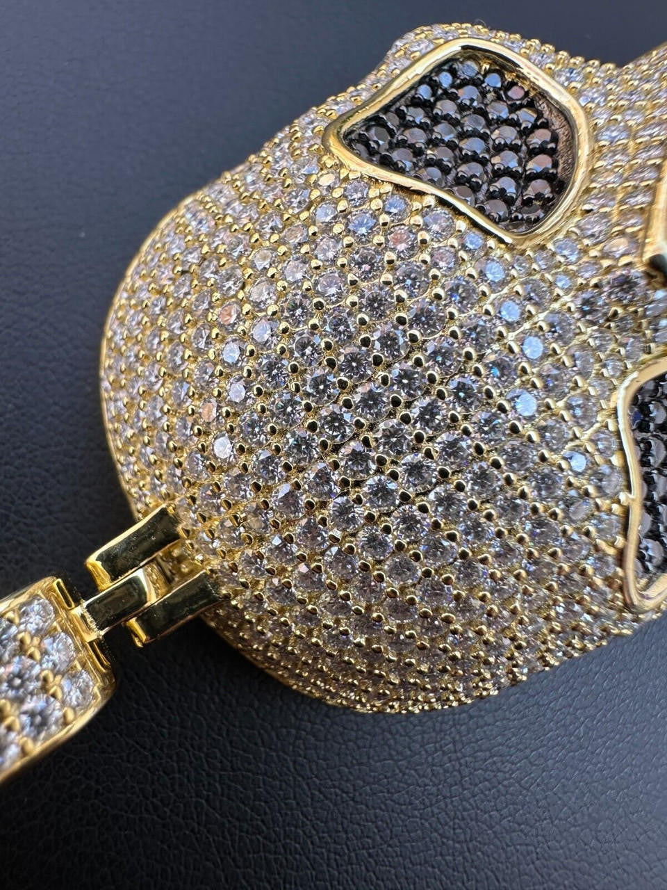 MOISSANITE 3D Skull Iced Out Pendant - 14k Gold Vermeil 925 Silver - 3 Sizes 1.5"-3.5"