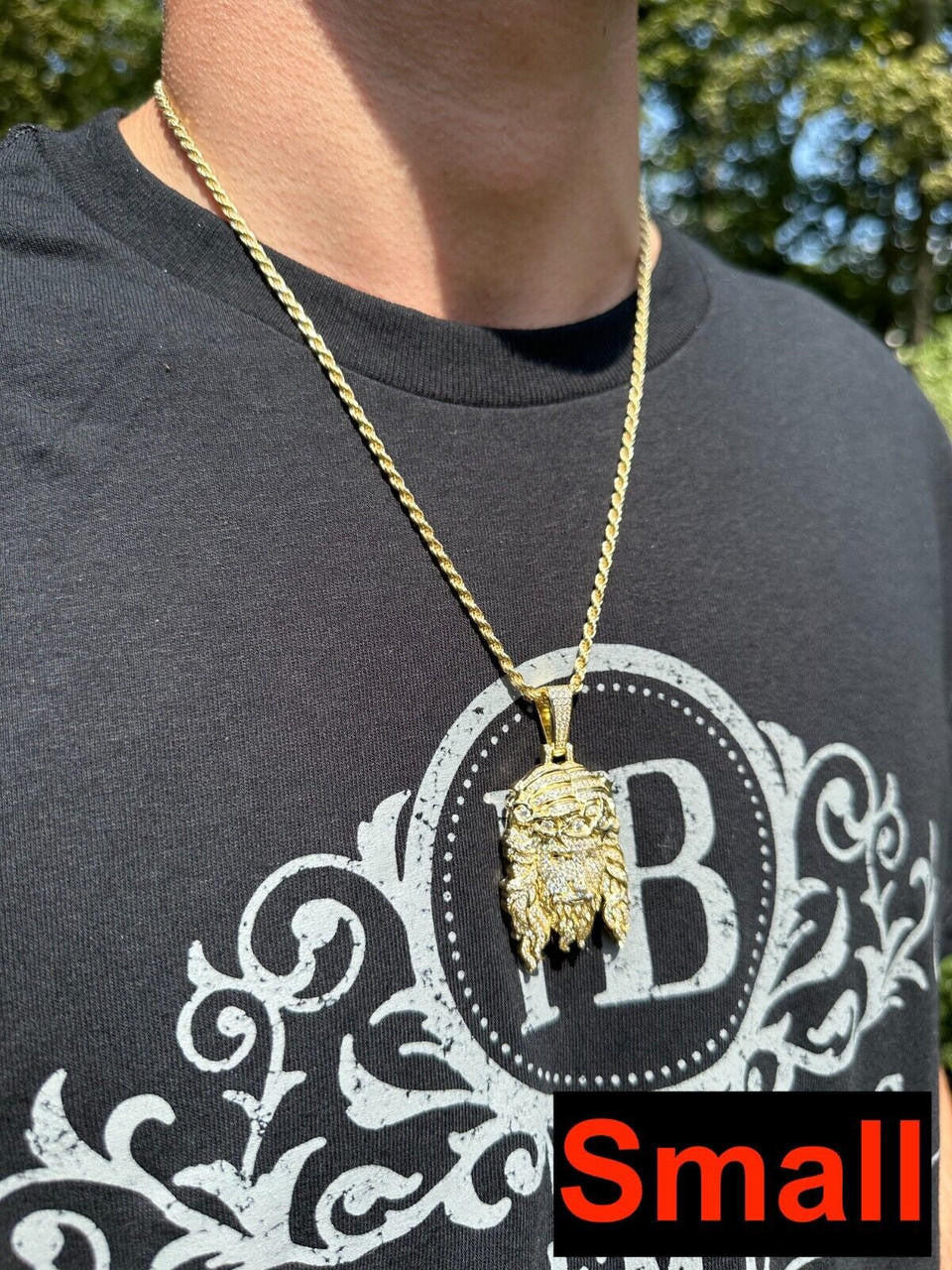 MOISSANITE Iced Out Hip Hop Jesus Pendant - 10k Yellow Gold - 2 Sizes 2.25"-3"