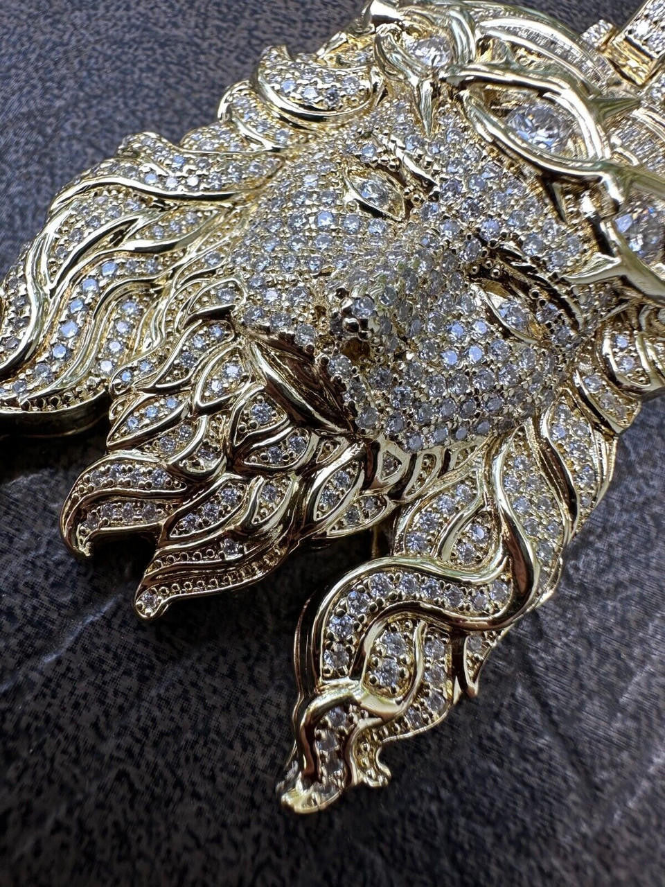 MOISSANITE Iced Out Hip Hop Jesus Pendant - 10k Yellow Gold - 2 Sizes 2.25"-3"