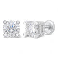 MOISSANITE Solitaire Stud Reinvented Earrings - Stones On All Sides - 925 Silver - 5mm-8mm