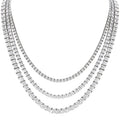 MOISSANITE Square Princess Cut Tennis Chain Necklace Iced Out - 925 Silver - 3mm-5mm - 14"-28"