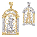 MOISSANITE St Lazarus Pendant - 14k Yellow Gold Vermeil Or 925 Silver - Small 1.75"