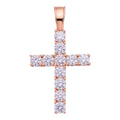 MOISSANITE Tennis Cross - 14k Rose Vermeil 925 Silver  - 5 Sizes 0.75"-2.25"