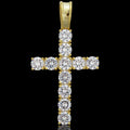 MOISSANITE Tennis Cross Pendant - 10k Gold - 0.5"-1.75"