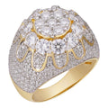 MOISSANITE The Dapper Don Large Stone Iced Out Ring - 14k Gold Vermeil 925 Silver