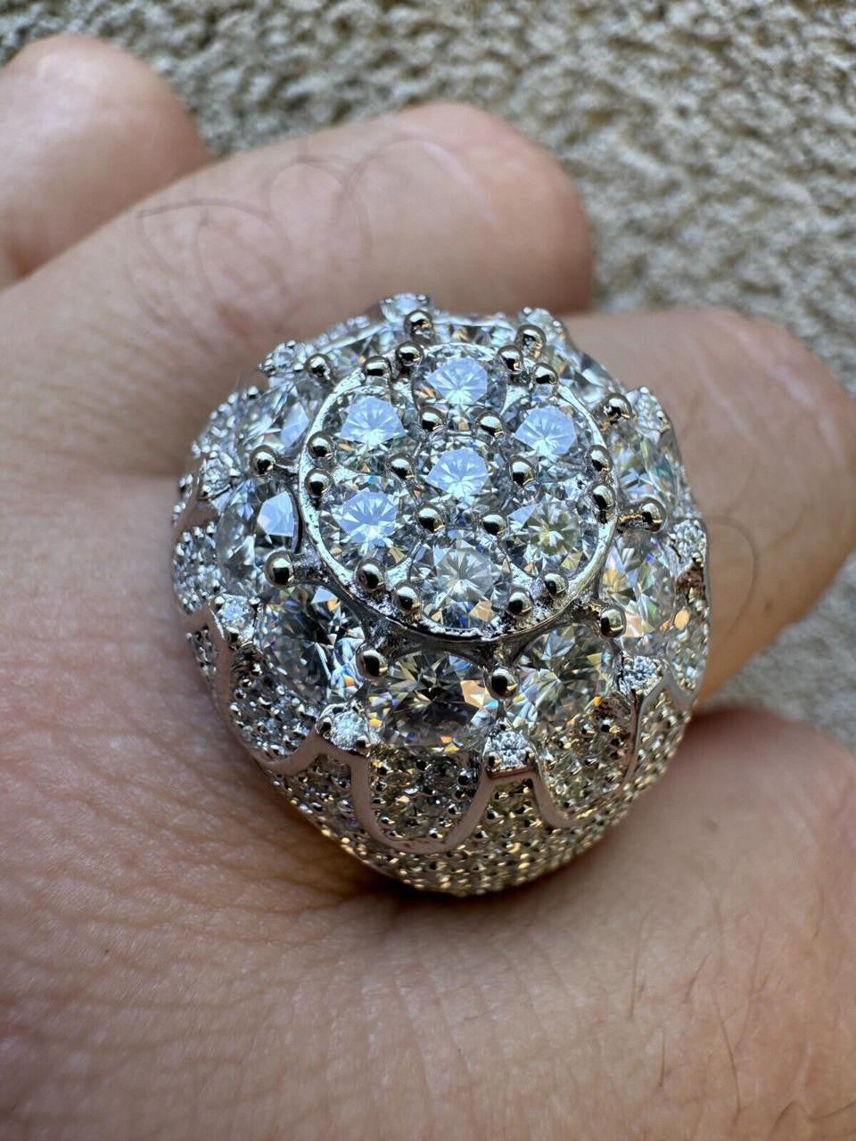 MOISSANITE The Dapper Don Large Stone Iced Out Ring - 925 Silver