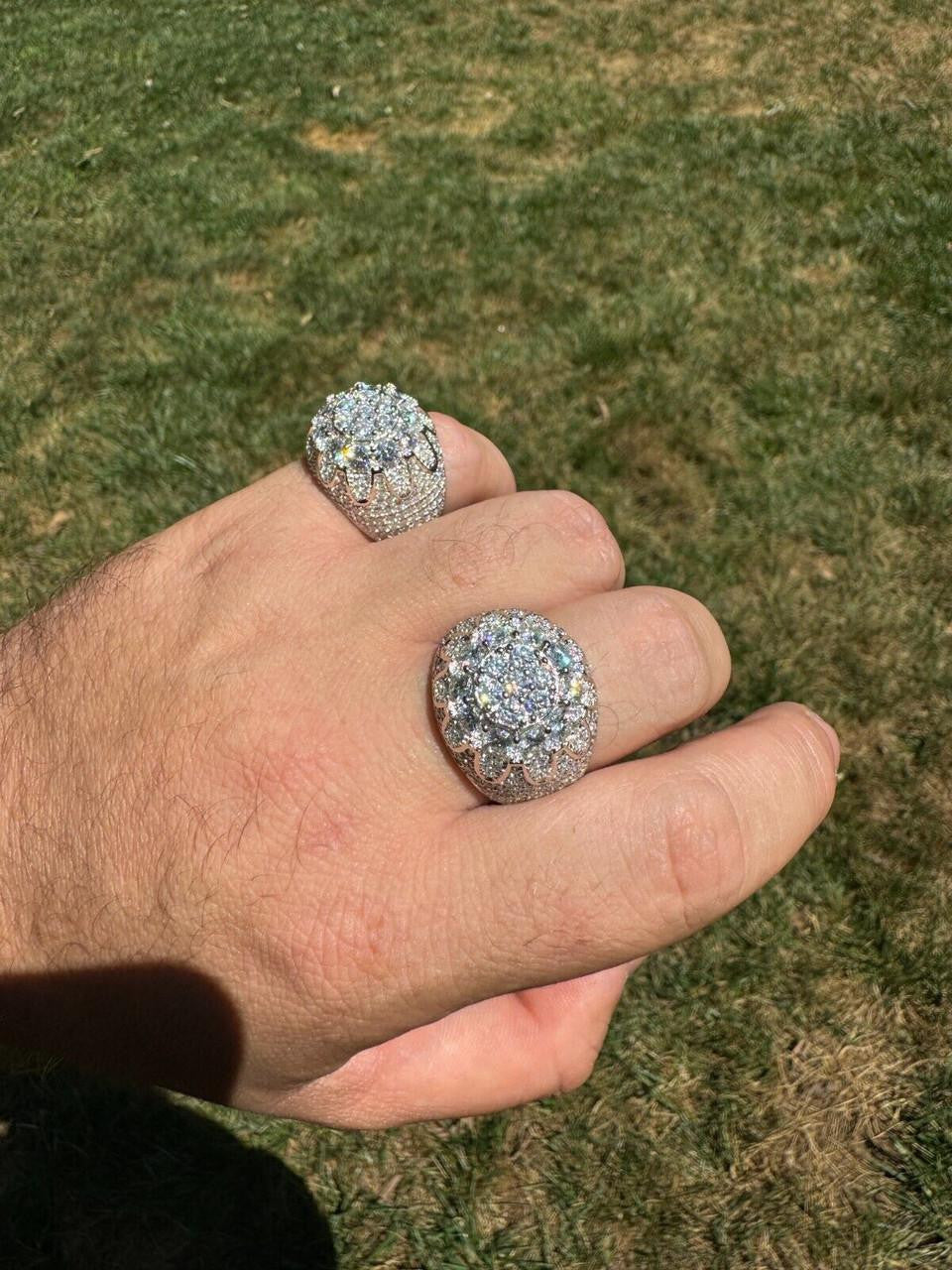 MOISSANITE The Dapper Don Large Stone Iced Out Ring - 925 Silver