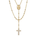 MOISSANITE The Vatican Fully Iced Out Rosary Beads Necklace - 14k Gold Vermeil 925 Silver - 4mm - 30"