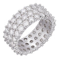 Moissanite Three Paths Iced Out Eternity Band Ring - 925 Silver