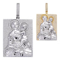 MOISSANITE Virgin Mary Pendant - 14k Gold Vermeil Or 925 Silver - Large 2.5"
