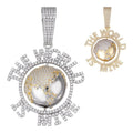 MOISSANITE World Is Mine Spinning Globe Hip Hop Pendant - 14k Yellow Gold Vermeil Or 925 Silver - Large 3"