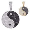 MOISSANITE Ying Yang Chinese Symbol Iced Out Pendant - 14k Gold Vermeil Or 925 Silver - Small 1.5"
