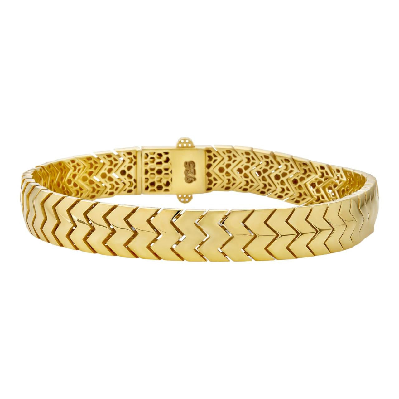 Monaco Snake Bracelet - Hollow 14k Gold Vermeil 925 Sterling Silver - 6"- 8.5" - 10mm
