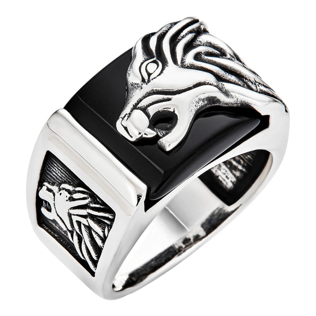 Nothern Spirits Wolf Ring - 925 Silver Oxidized - Plain