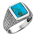 NYC Blue Vision Ring - 925 Silver Oxidized - Genuine Blue Turquoise Stone