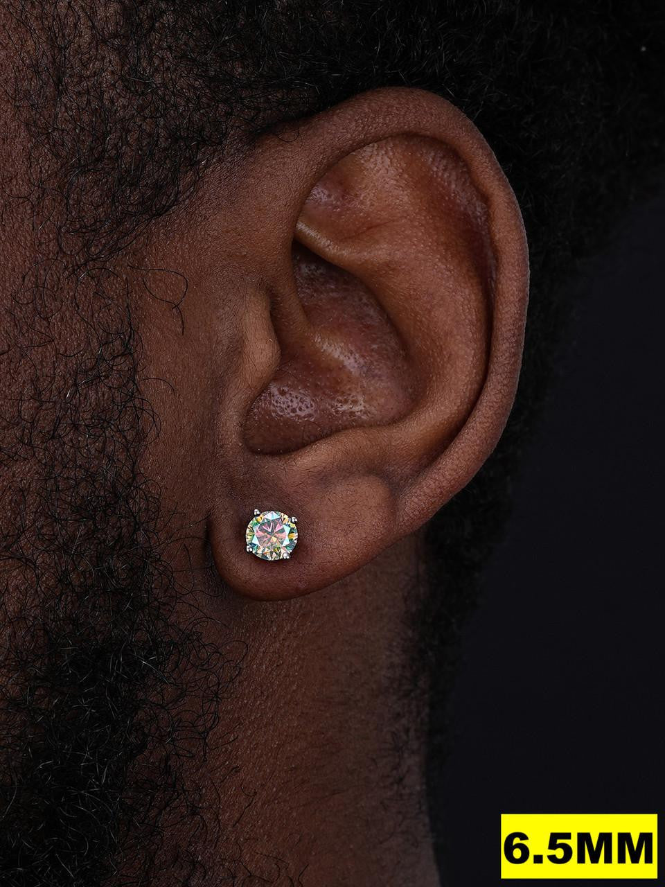 Opal MOISSANITE Solitaire Stud Earrings - 925 Silver - 3mm-8mm - 0.2-4ct