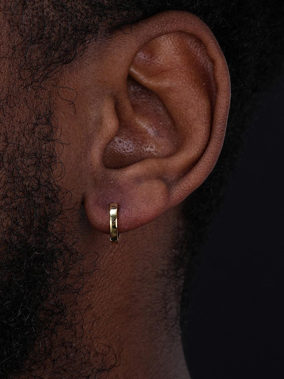 Plain Small Huggie Hoop Earrings - 14k Gold Vermeil 925 Silver - 12.5mm