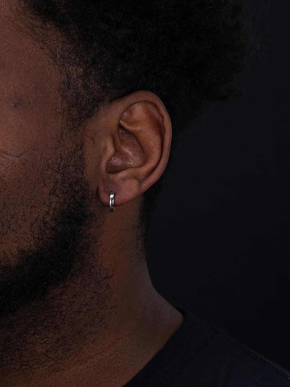Plain Small Huggie Hoop Earrings - 925 Silver - 12.5mm