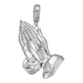 Praying Folded Hands Religious Pendant - 925 Silver - 3 Sizes 1.25"-2.75"