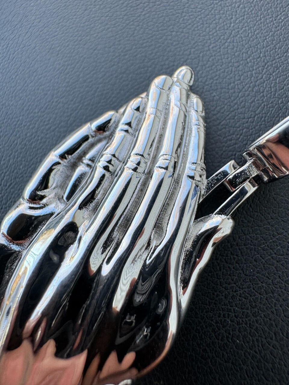 Praying Folded Hands Religious Pendant - 925 Silver - 3 Sizes 1.25"-2.75"