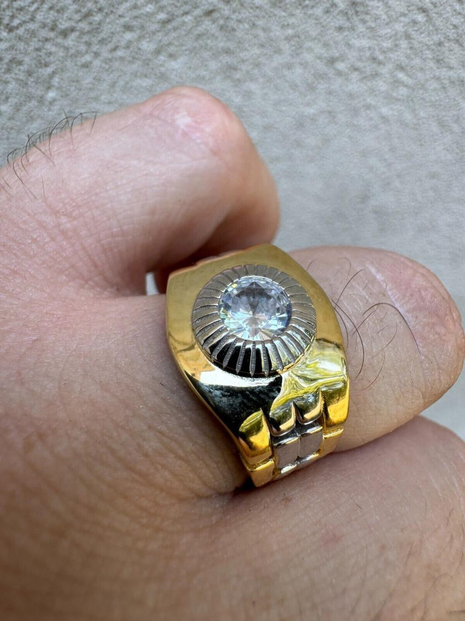 Presidential Watch Star Ring - CZ Stones -  14k Gold Vermeil 925 Silver