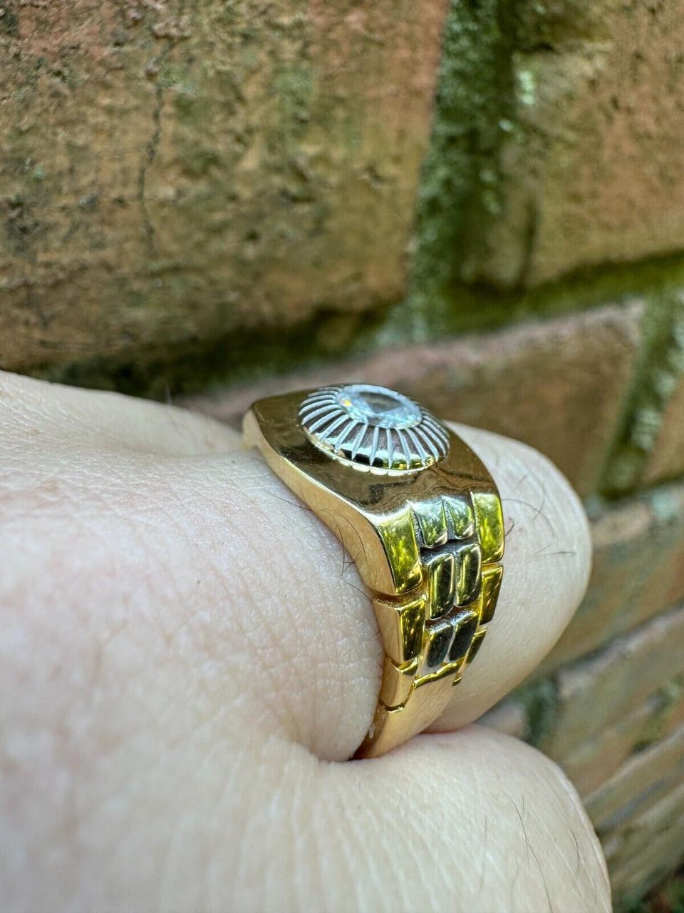 Presidential Watch Star Ring - CZ Stones -  14k Gold Vermeil 925 Silver