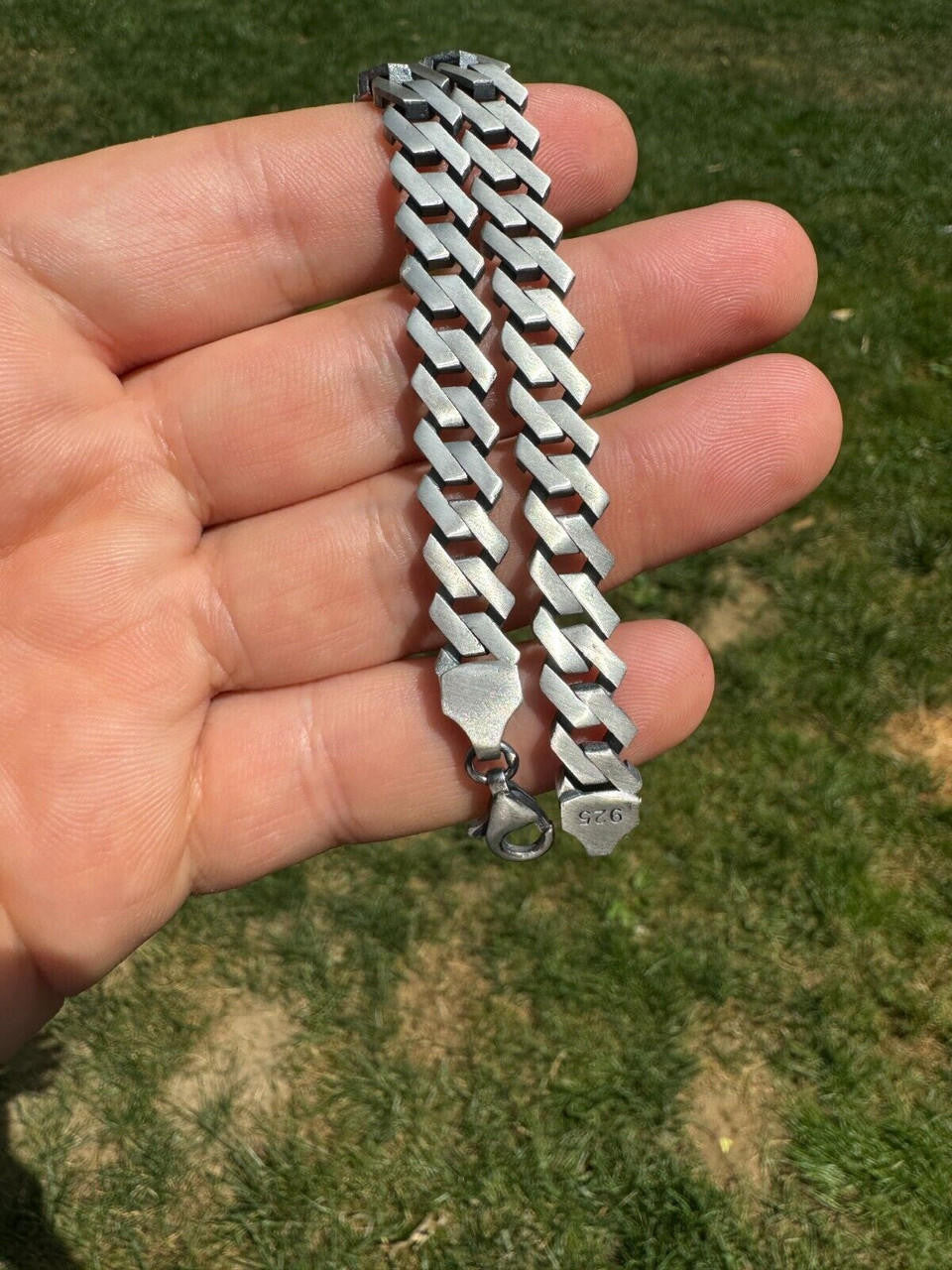 Miami Cuban Prong Bracelet - 925 Sterling Silver Oxidized Gunmetal - 7"-9" - 8.5mm