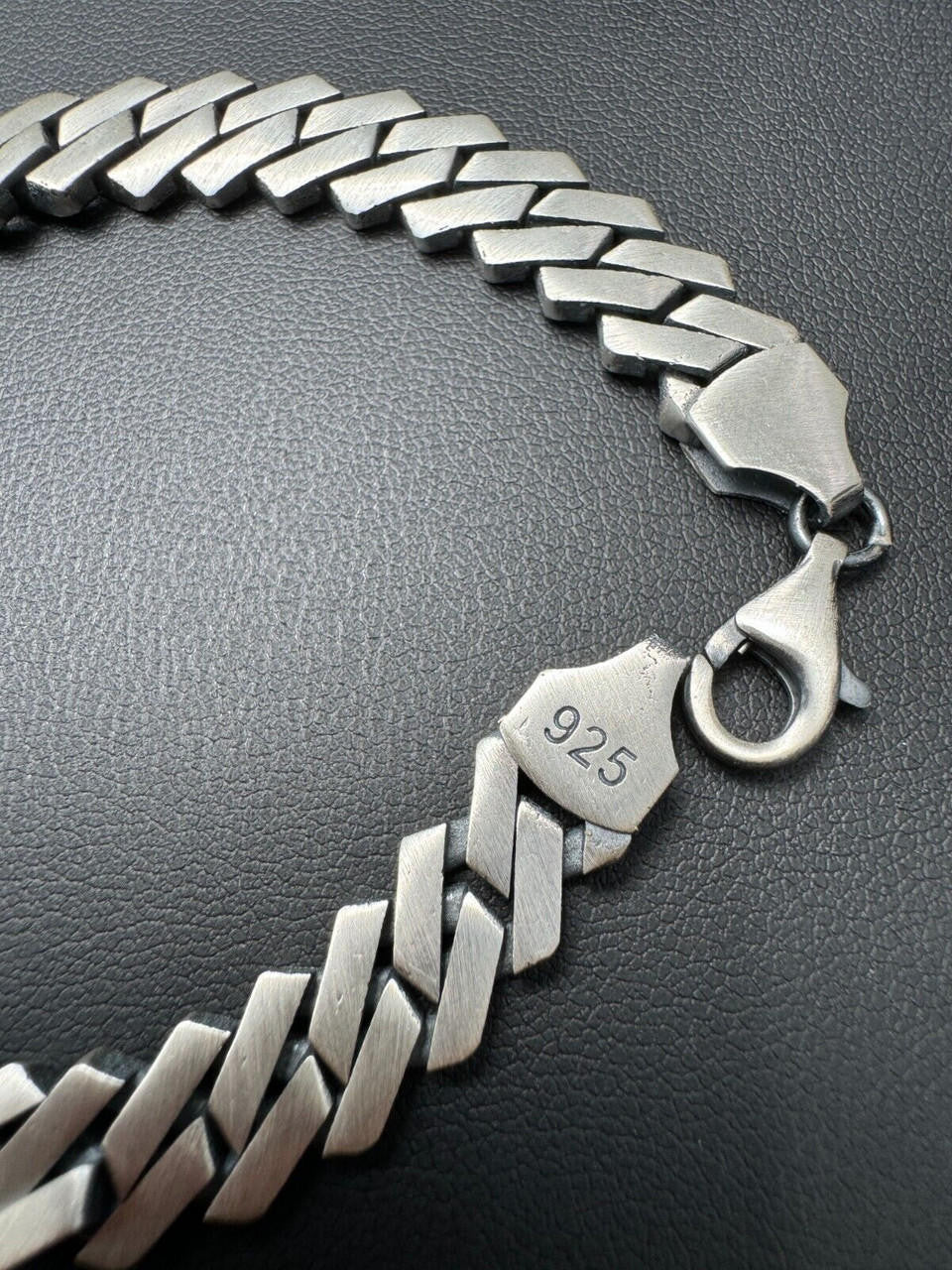 Miami Cuban Prong Bracelet - 925 Sterling Silver Oxidized Gunmetal - 7"-9" - 8.5mm