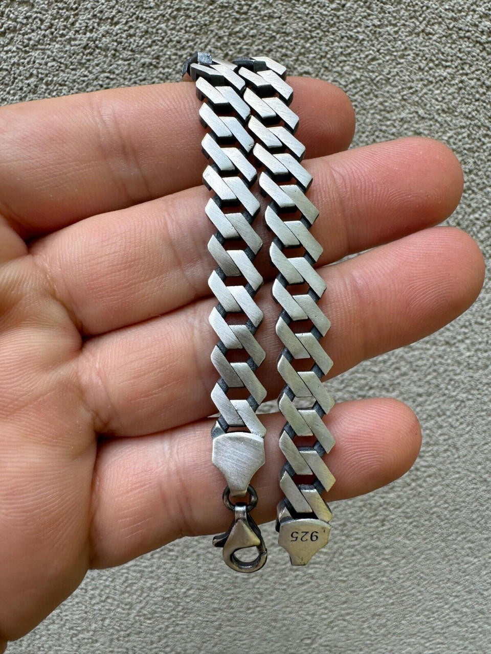 Miami Cuban Prong Bracelet - 925 Sterling Silver Oxidized Gunmetal - 7"-9" - 8.5mm