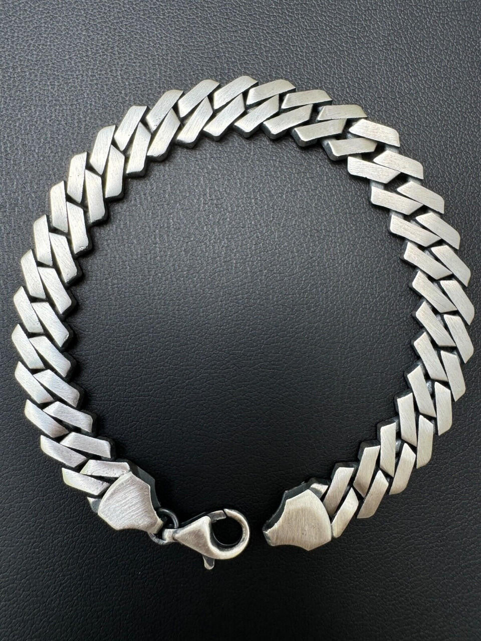 Miami Cuban Prong Bracelet - 925 Sterling Silver Oxidized Gunmetal - 7"-9" - 8.5mm