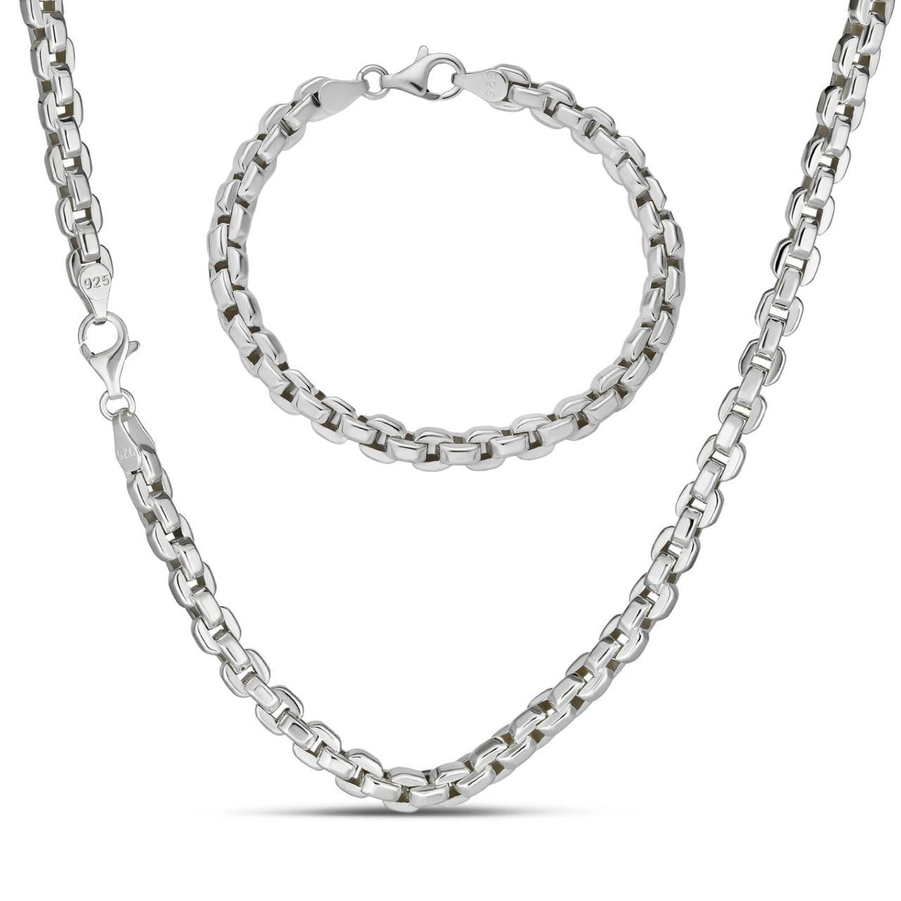 Puffed Rolo Chain Necklace Or Bracelet - Hollow 925 Sterling Silver - 7"-28" - 6mm