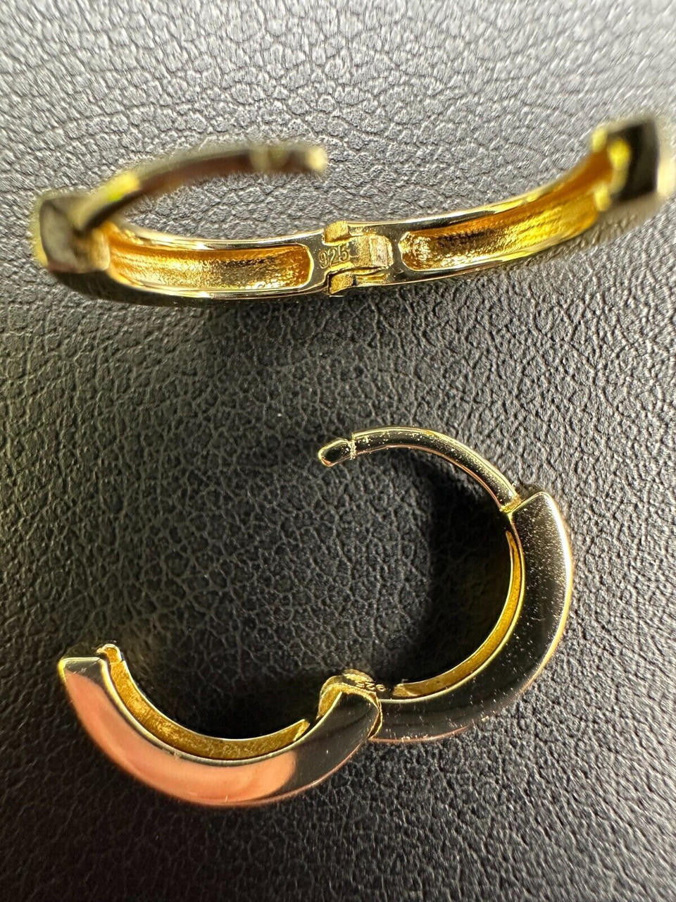 Plain Small Huggie Hoop Earrings - 14k Gold Vermeil 925 Silver - 12.5mm