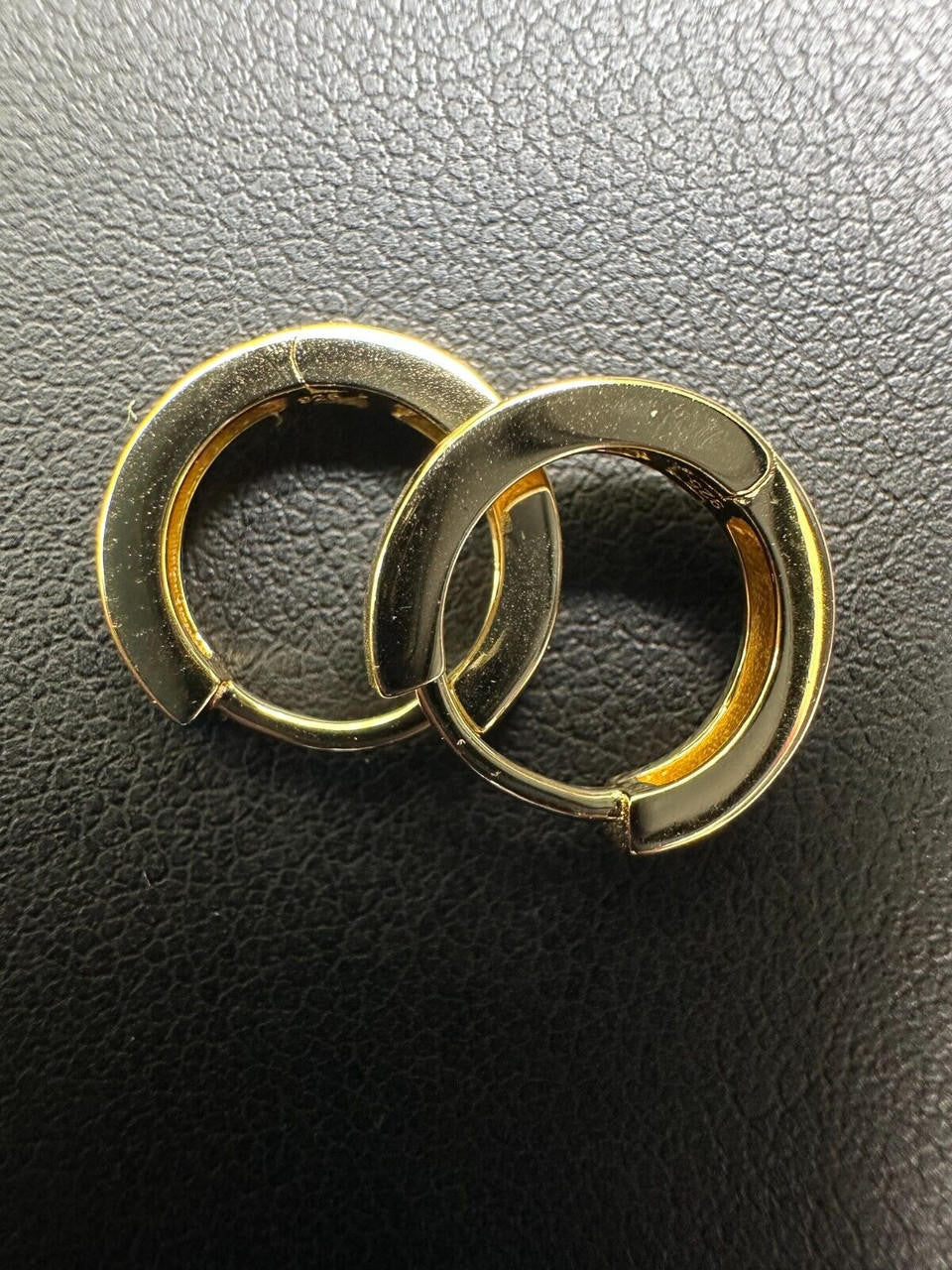 Plain Small Huggie Hoop Earrings - 14k Gold Vermeil 925 Silver - 12.5mm