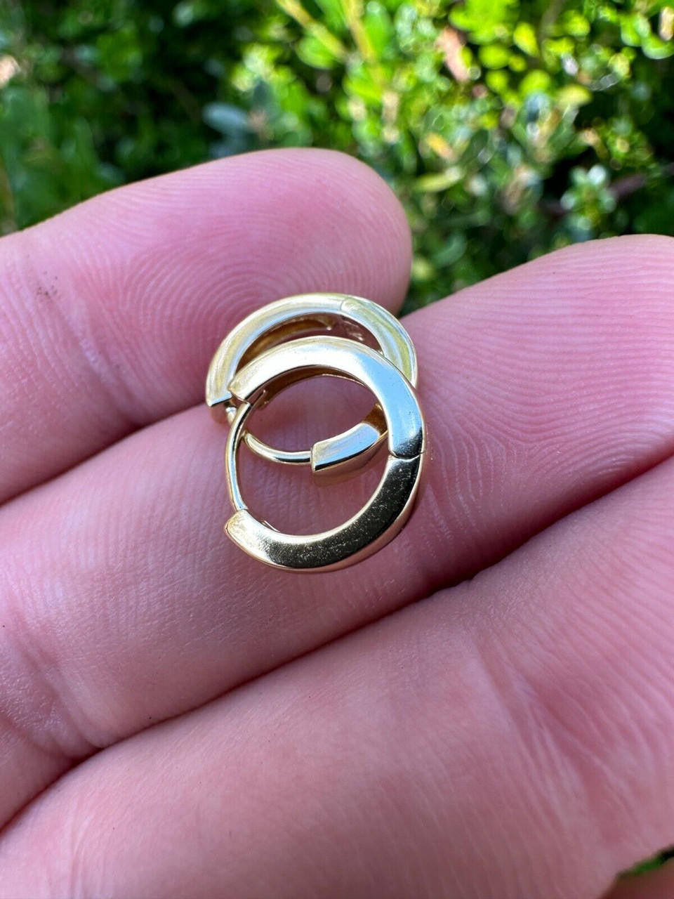 Plain Small Huggie Hoop Earrings - 14k Gold Vermeil 925 Silver - 12.5mm