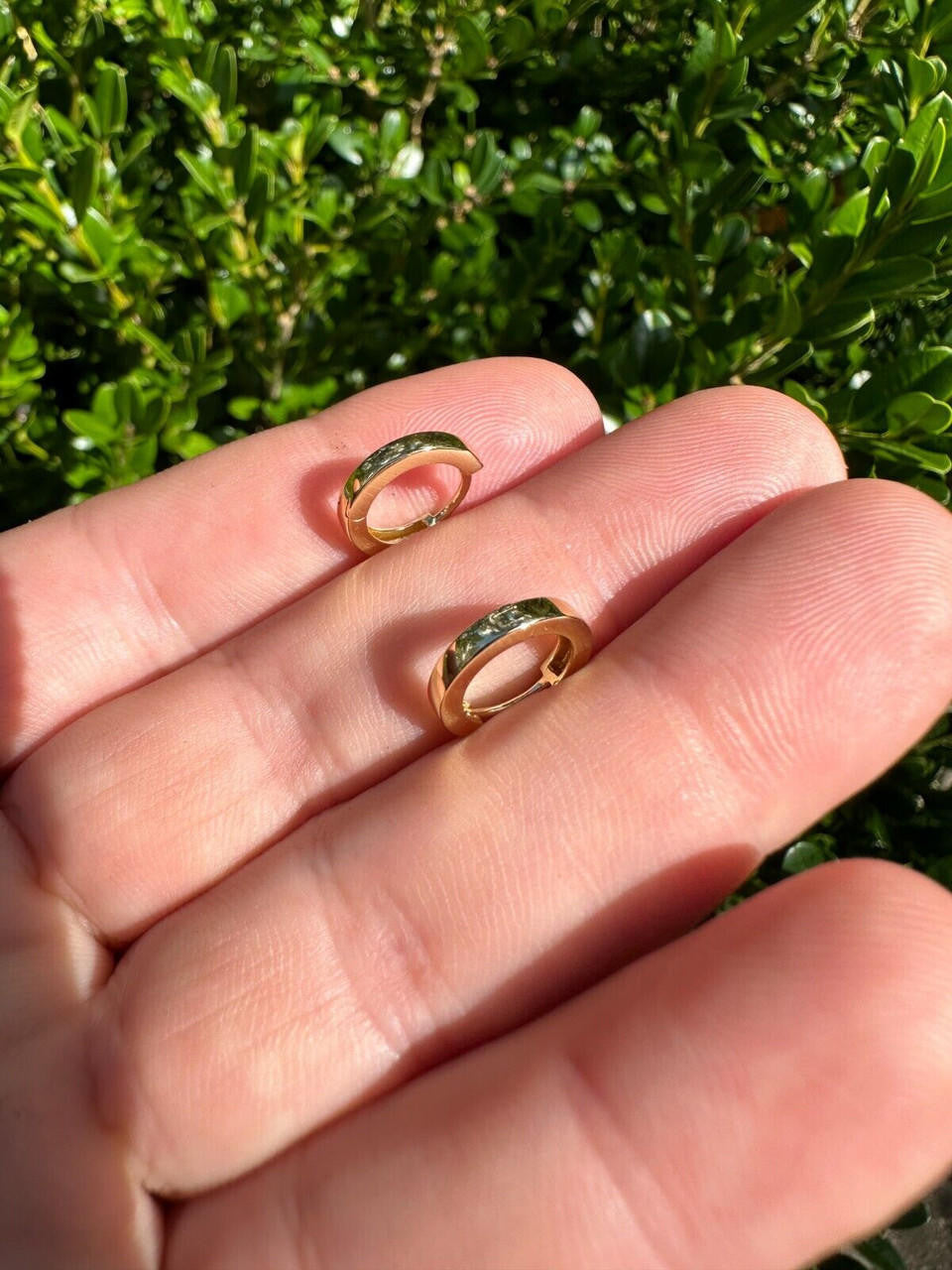 Plain Small Huggie Hoop Earrings - 14k Gold Vermeil 925 Silver - 12.5mm