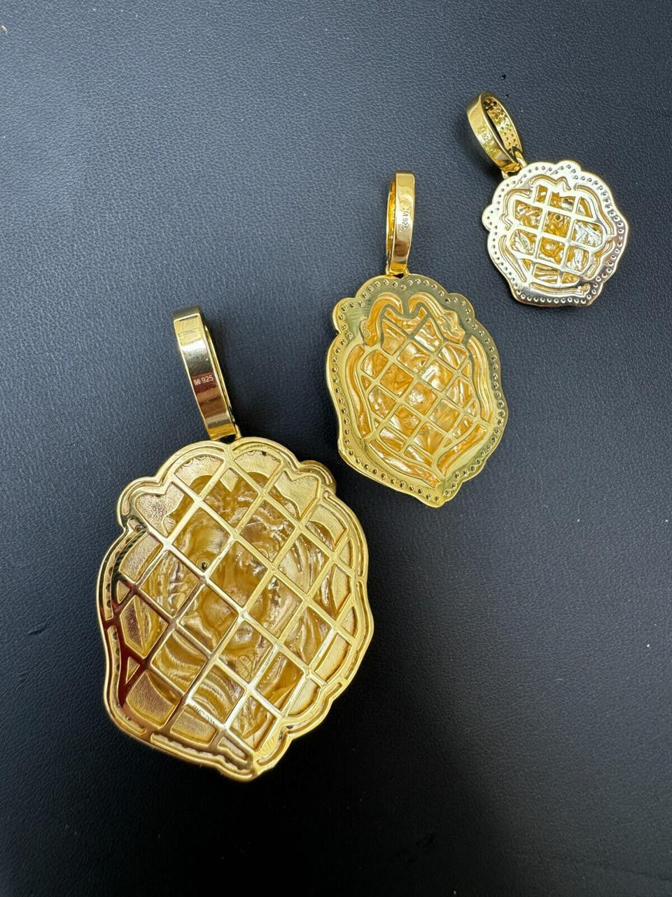 MOISSANITE Custom Lion Pendant - 14k Gold Vermeil 925 Silver - 3 Sizes 1.5"-2.5"