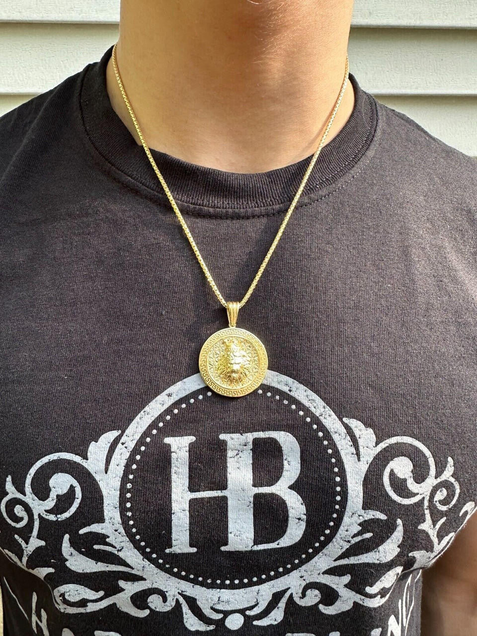 King Of Jungle Lion of Judah Medallion Pendant - 14k Gold Vermeil Or Oxidized 925 Silver - Small 1.5"