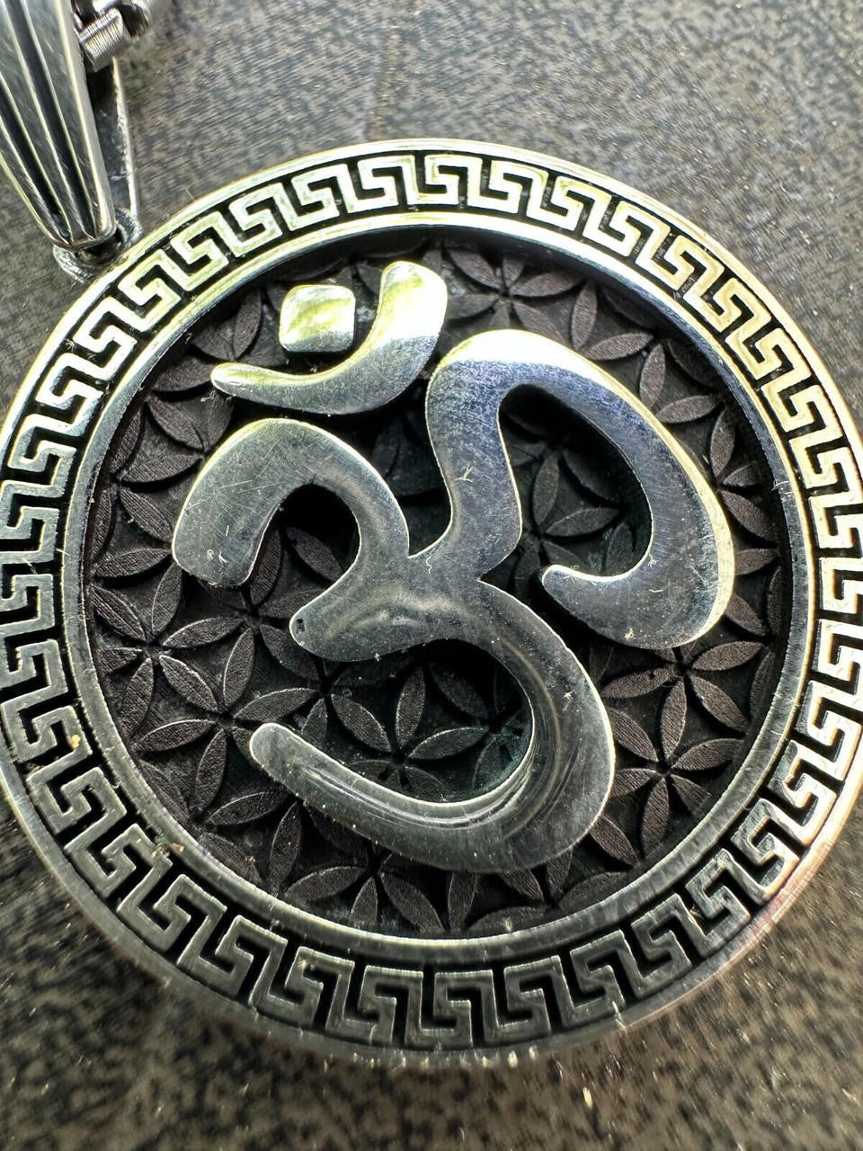 Ohm Hindu Aum Symbol of Oneness Pendant - 14k Gold Vermeil Or Oxidized 925 Silver - Small 1.5"