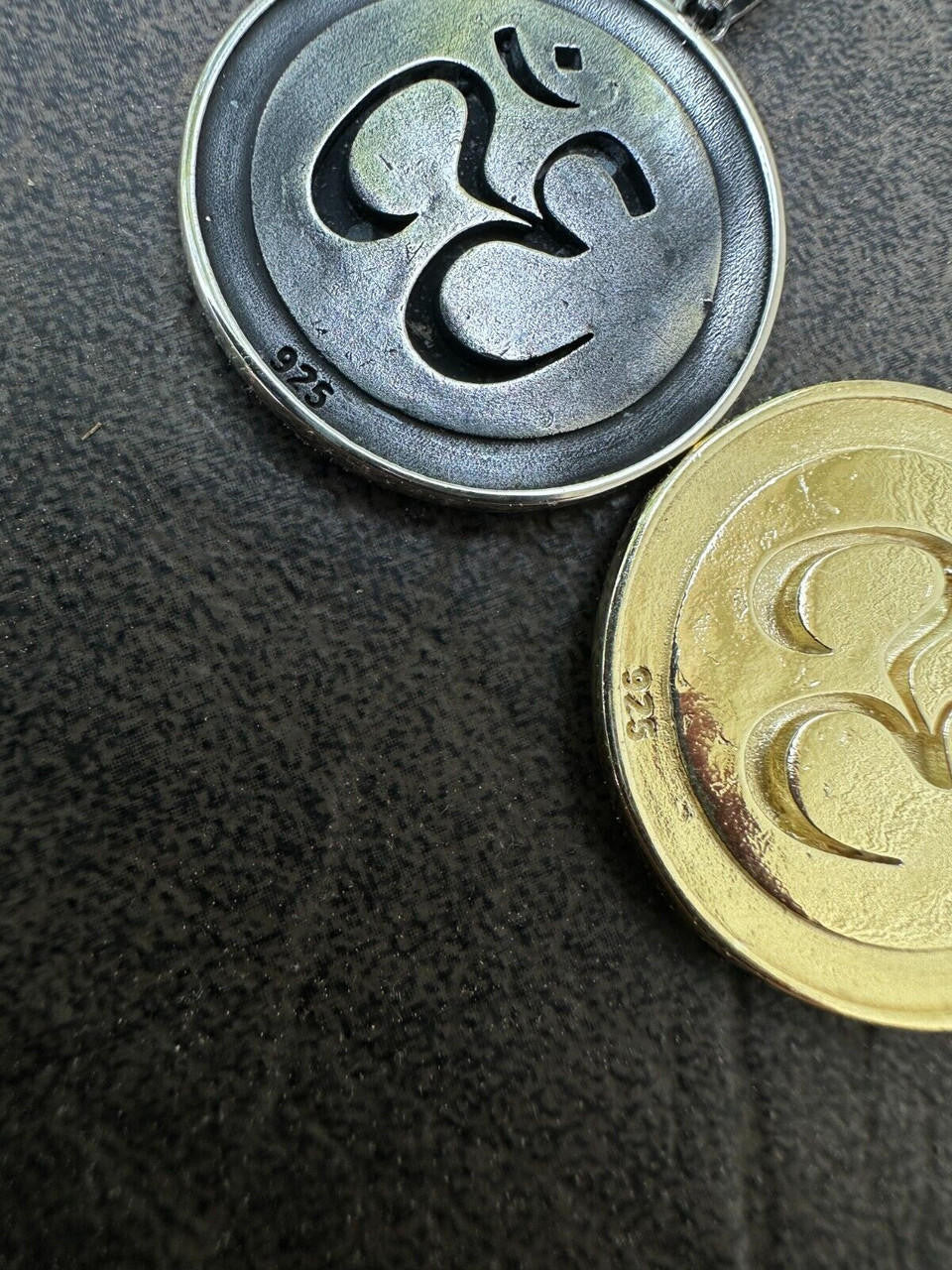 Ohm Hindu Aum Symbol of Oneness Pendant - 14k Gold Vermeil Or Oxidized 925 Silver - Small 1.5"