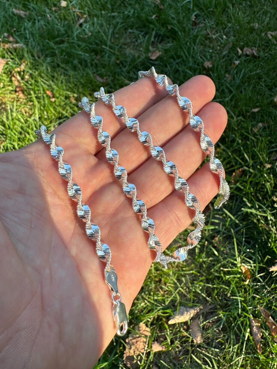 Singapore Rope Chain Necklace - 925 Sterling Silver - 14"-28" - 6mm