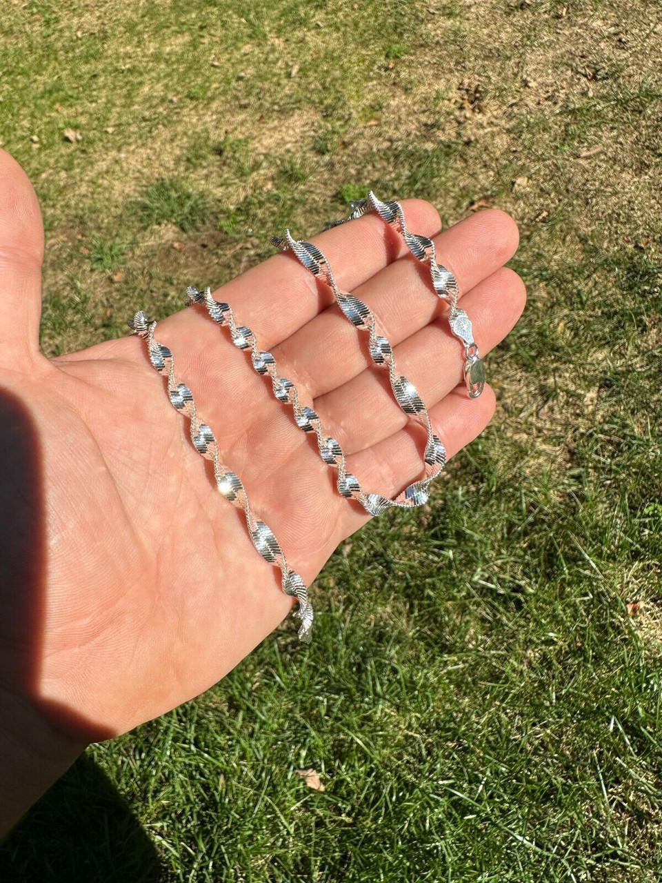 Singapore Rope Chain Necklace - 925 Sterling Silver - 14"-28" - 6mm
